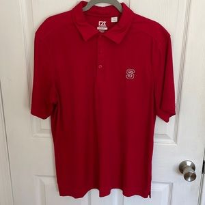 Men’s red NC State polo size L